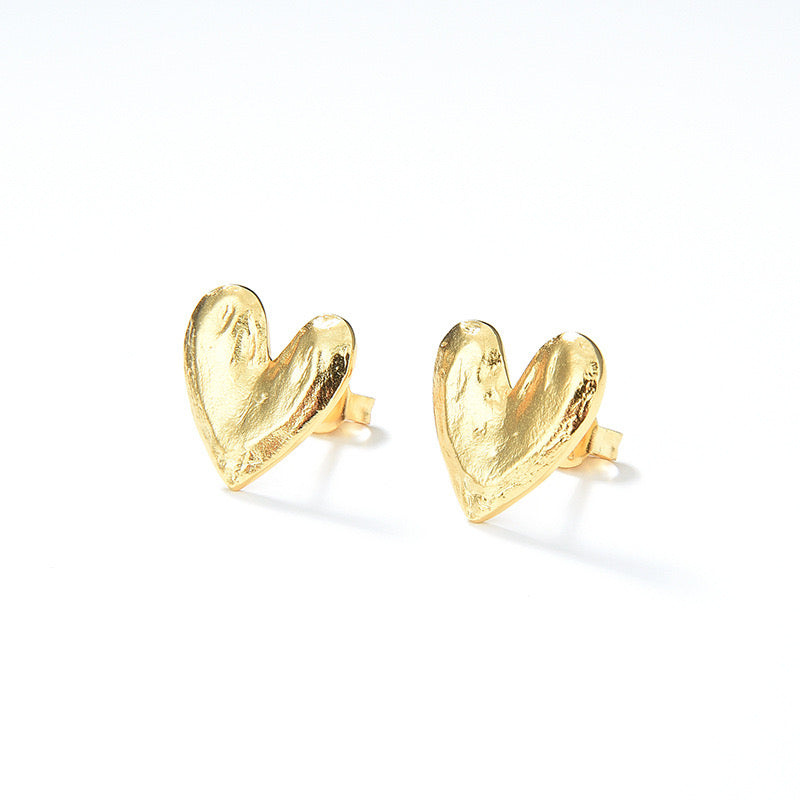 Boucles d'Oreilles Coeur Splendide en Vermeil