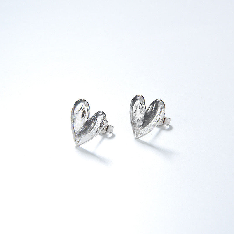 Boucles d'Oreilles Coeur Splendide en Vermeil