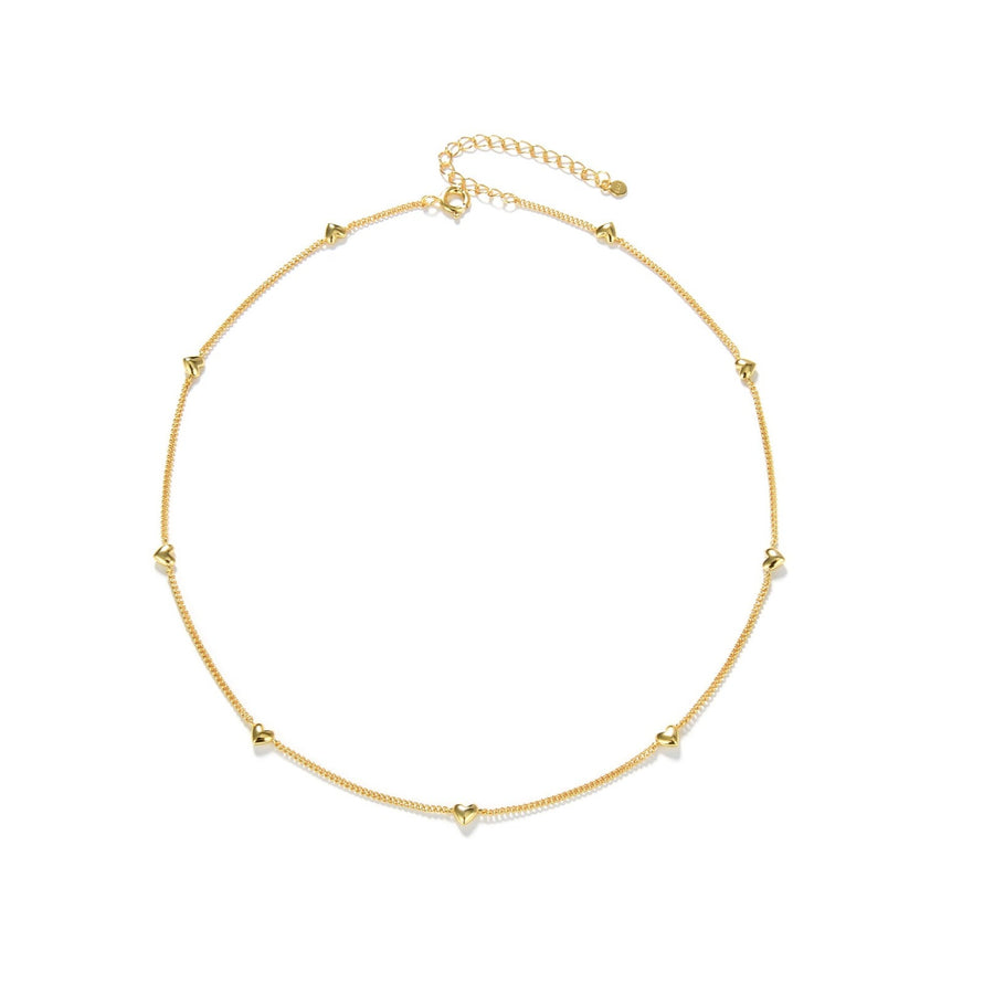 Collier Choker Cœur Romantique en Or Vermeil