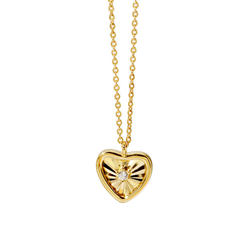 Trendy Heart Pendant Necklace in Vermeil