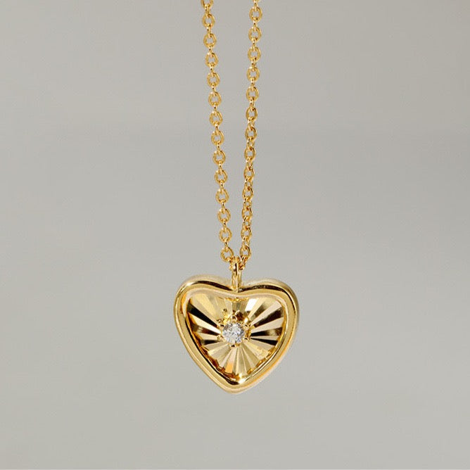 Trendy Heart Pendant Necklace in Vermeil