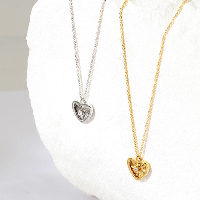 Trendy Heart Pendant Necklace in Vermeil