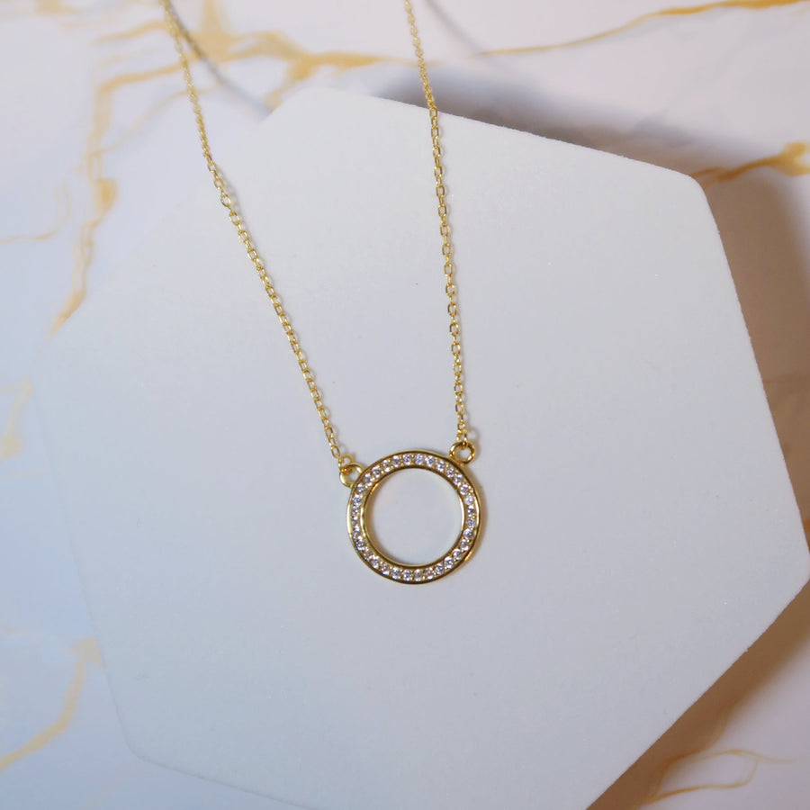 Collier pendentif rond tendance en argent massif