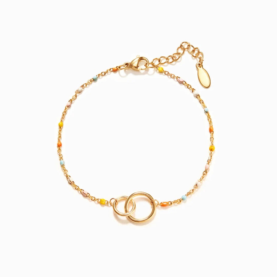 Timeless Double Cercles Bracelet with Coloured Chain