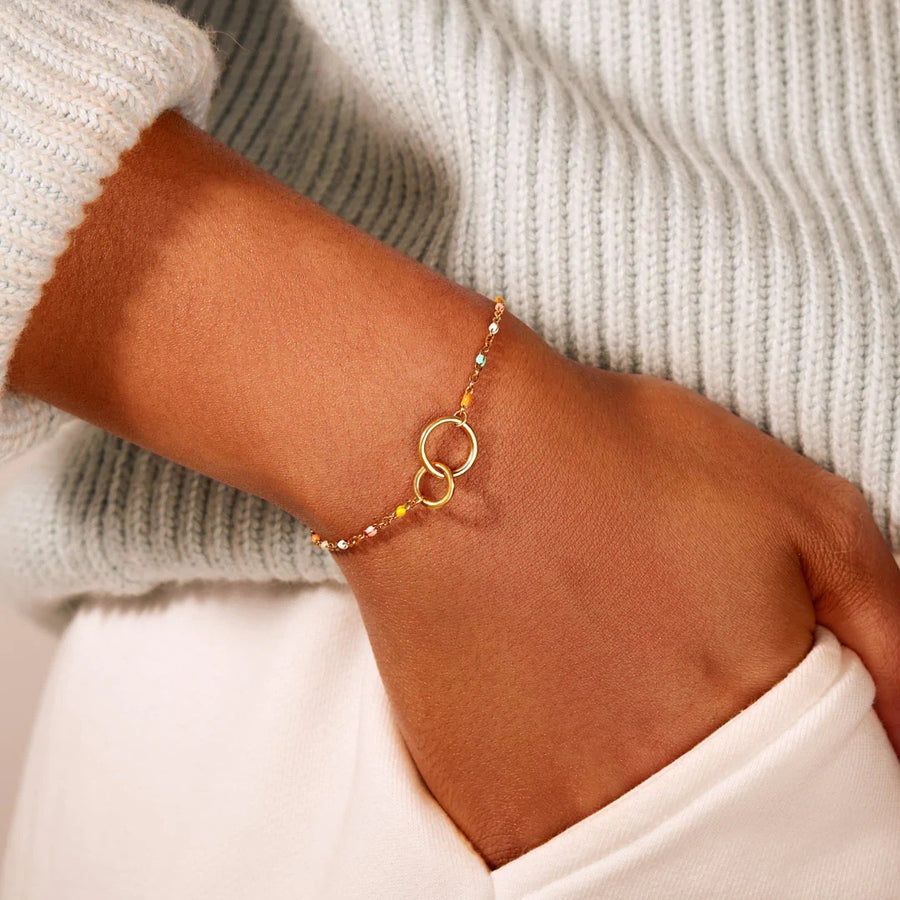 Timeless Double Cercles Bracelet with Coloured Chain