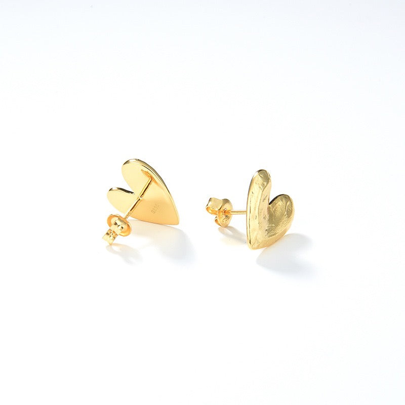 Boucles d'Oreilles Coeur Splendide en Vermeil