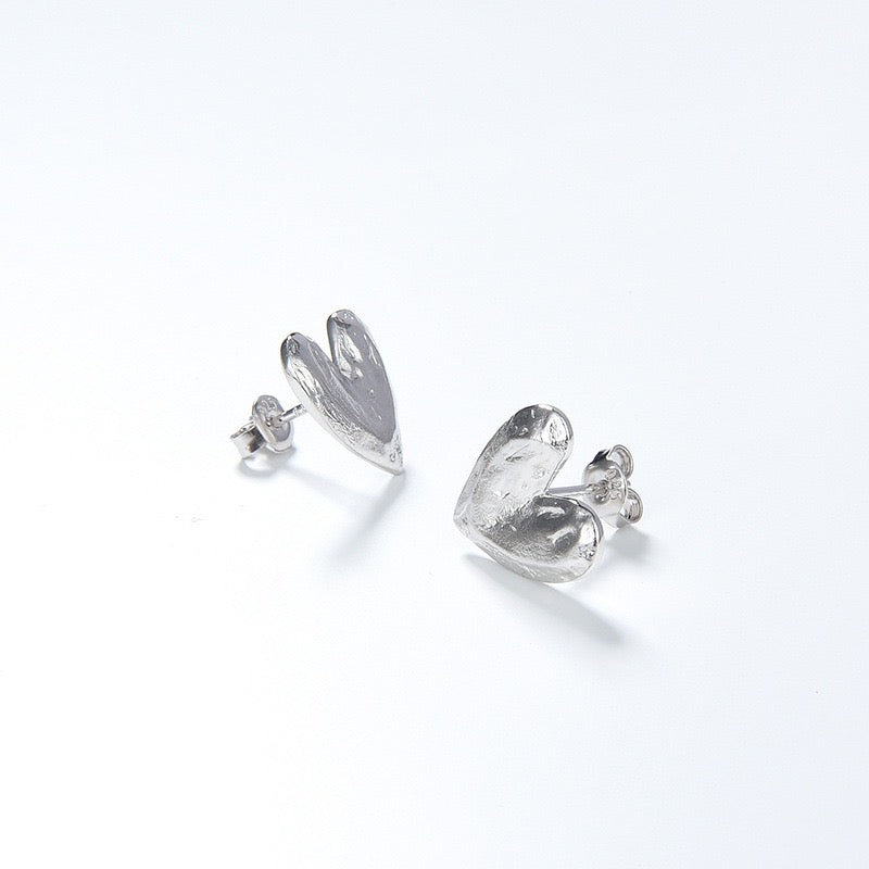 Boucles d'Oreilles Coeur Splendide en Vermeil